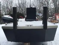 New 23′ x 8’6 Steel Work Barge w/push knees, spud pockets, console